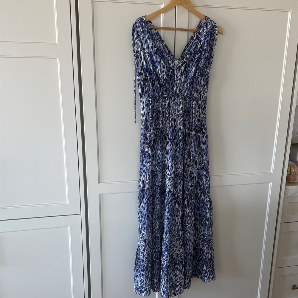 Blue Patterned Maxi/ midi Dress